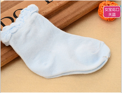 纯棉春秋款婴儿袜网袜儿童花边松口袜